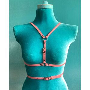 Emma Alamo leather oxblood tiny tiny tiny tiny harness and collar bundle Size M